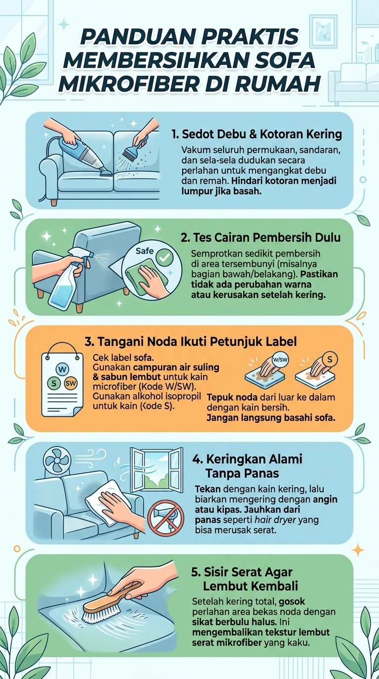 Infografik :Panduan Praktis Membersihkan Sofa Mikrofiber di Rumah
