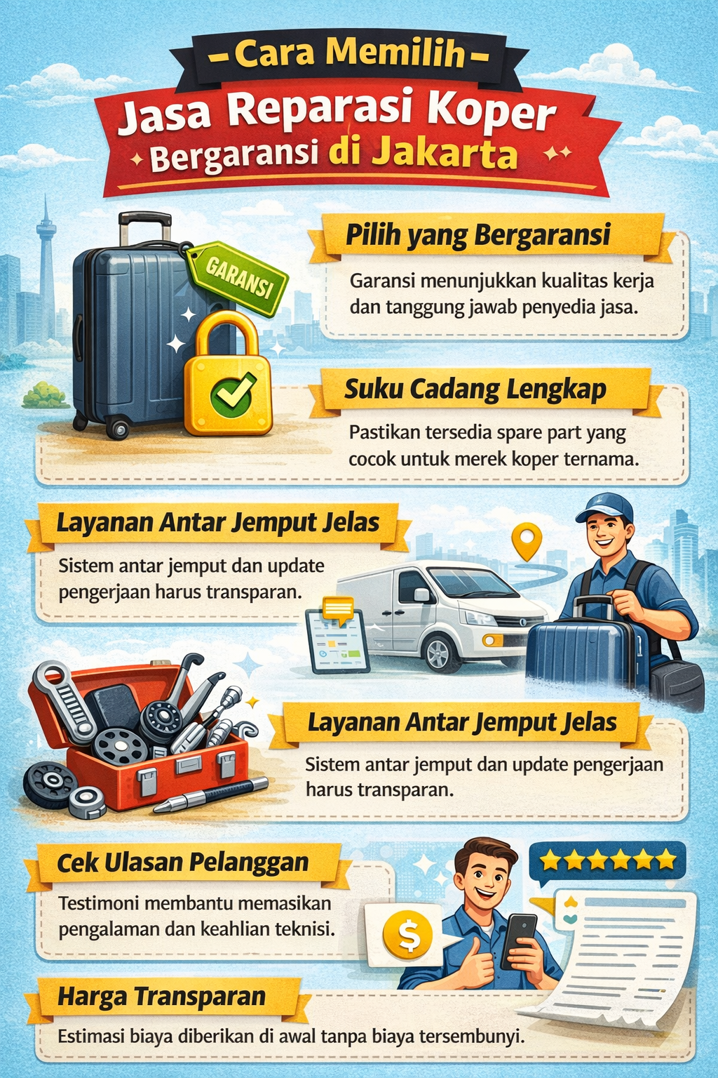 Cara Memilih Jasa Reparasi Koper Bergaransi di Jakarta