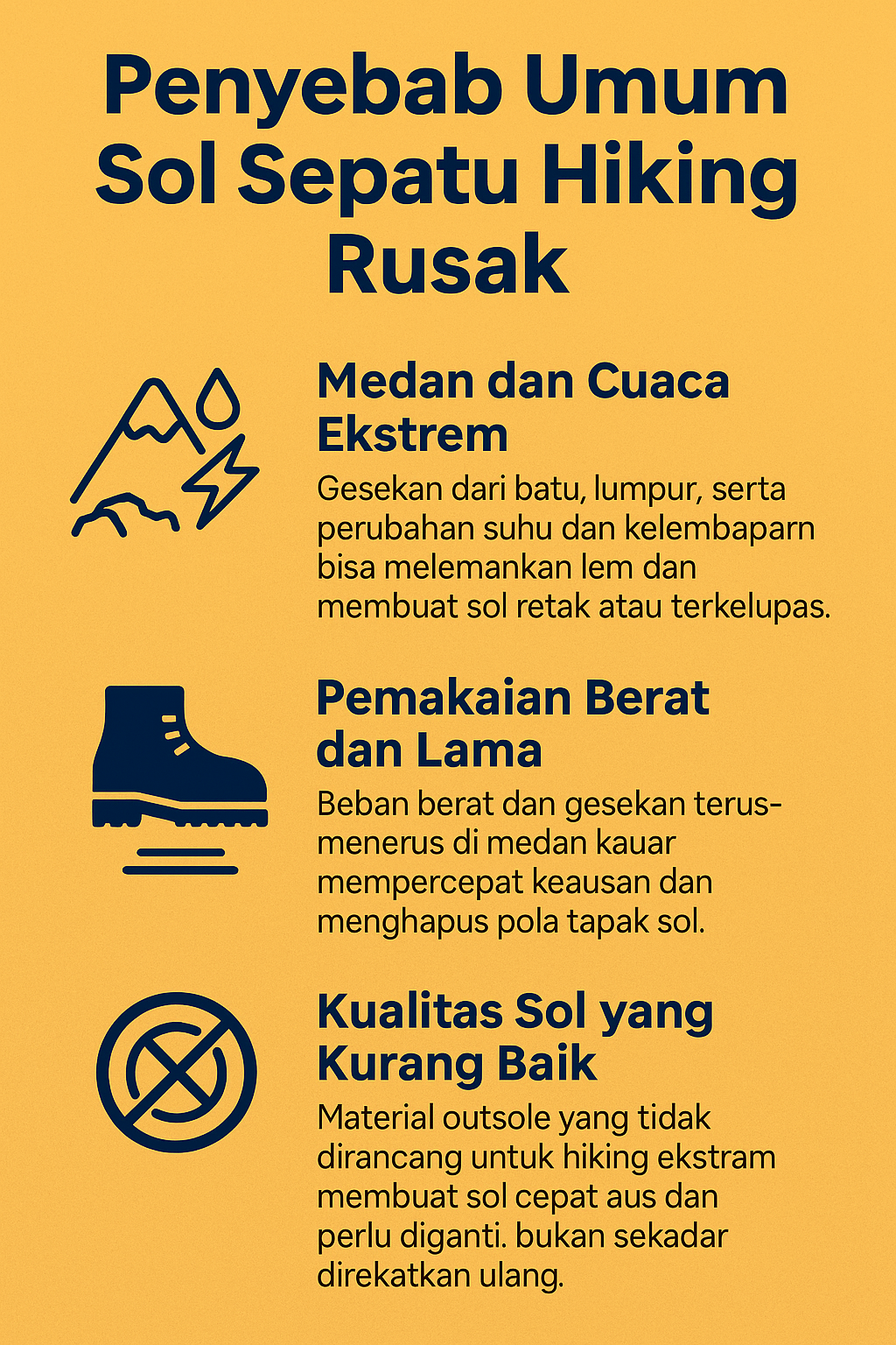 Penyebab Umum Sol Sepatu Hiking Rusak
