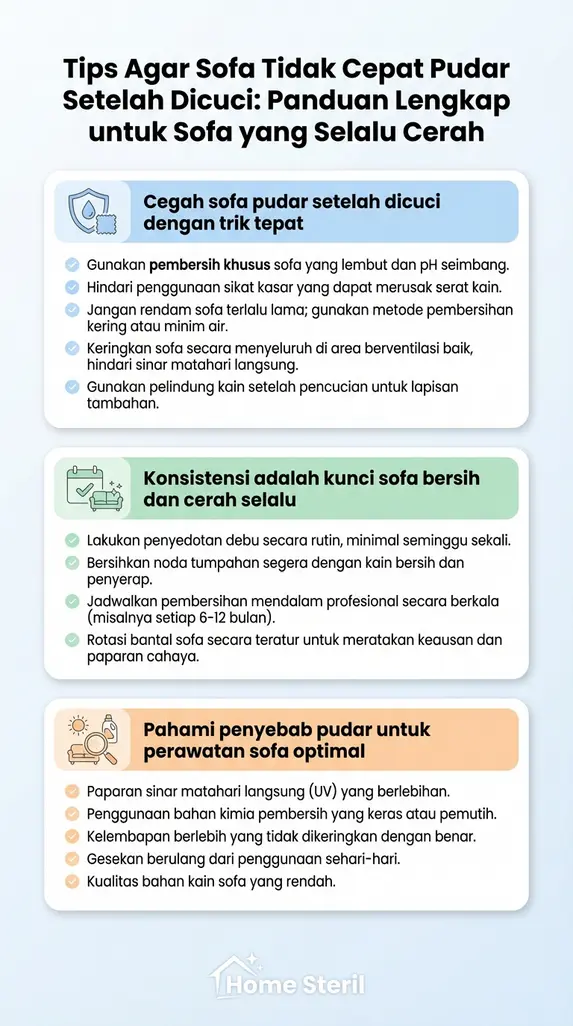 Tips Agar Sofa Tidak Cepat Pudar Setelah Dicuci: Panduan Lengkap untuk Sofa yang Selalu Cerah