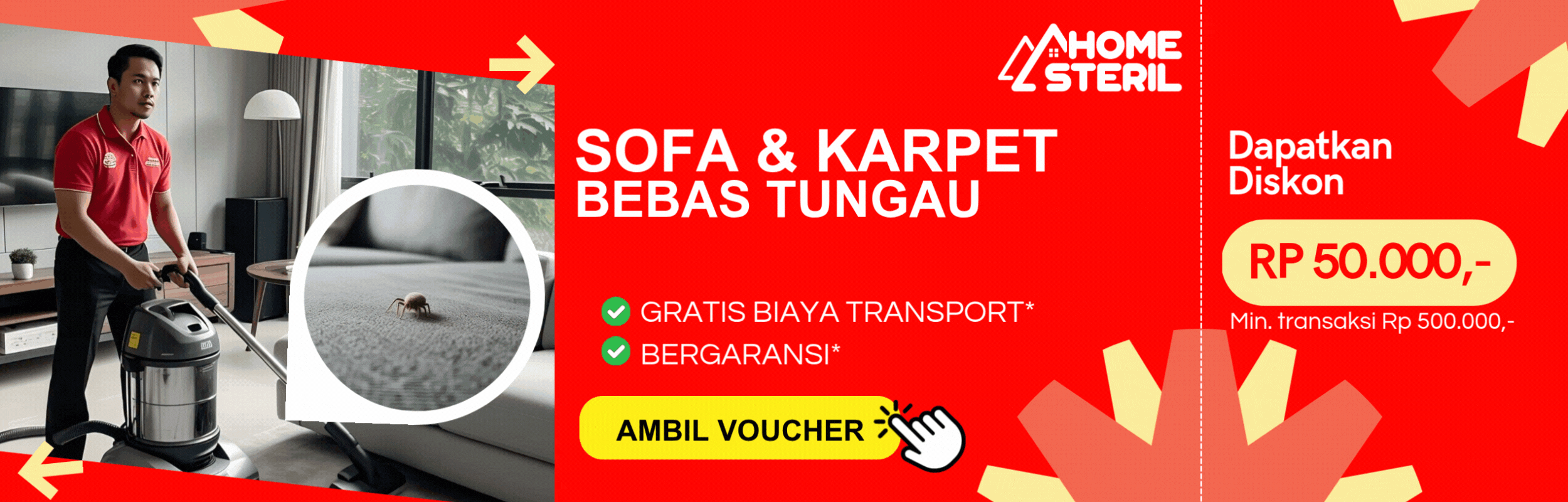 Jasa Vacuum Tungau di home-steril.com