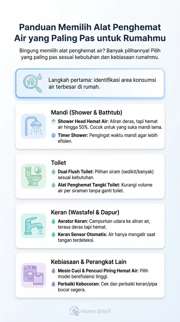 Panduan Memilih Alat Penghemat Air yang Paling Pas untuk Rumahmu