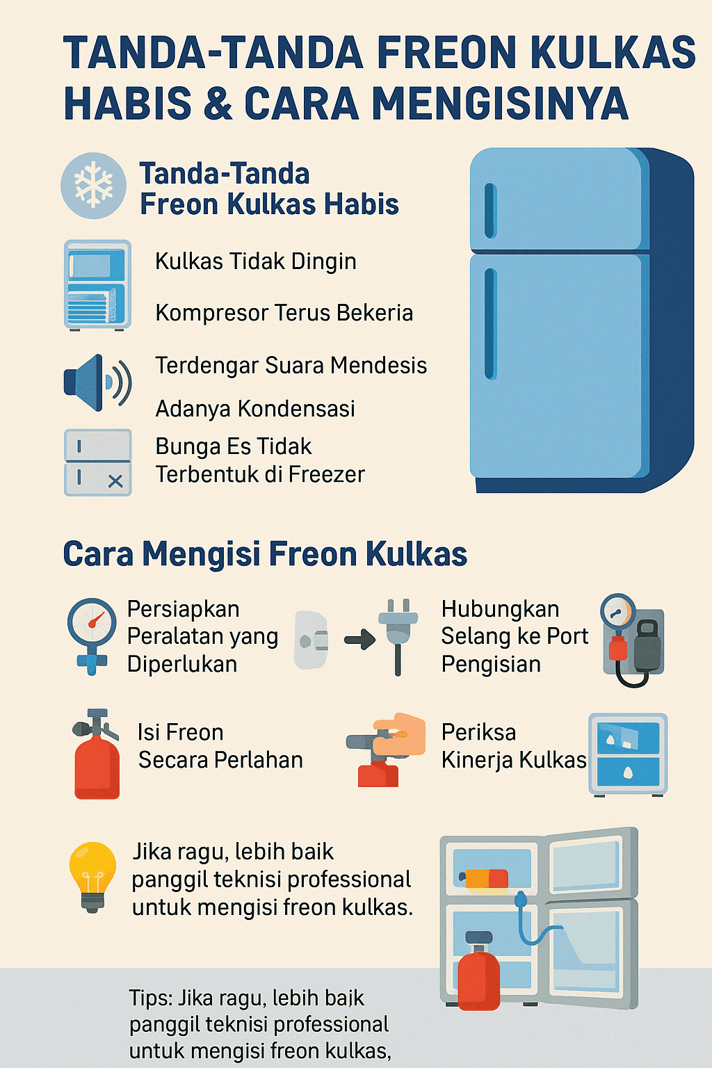 Tanda-Tanda Freon Kulkas Habis