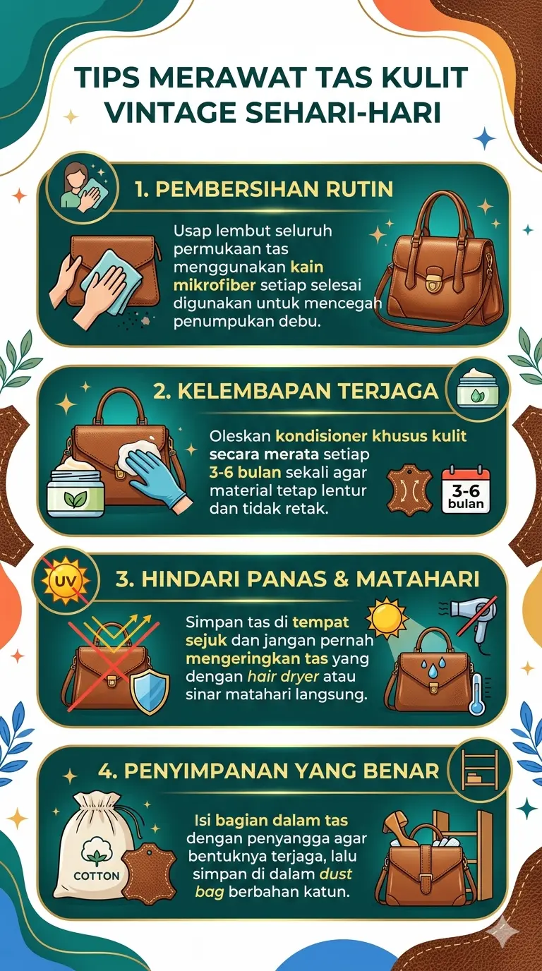 Tips Merawat Tas Kulit Vintage Sehari-Hari