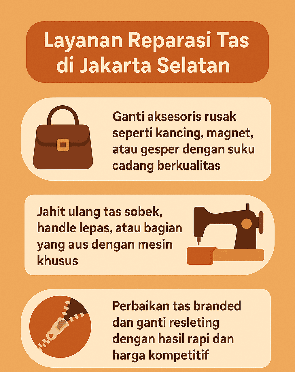 Infografik: Layanan Reparasi Tas di Jakarta Selatan