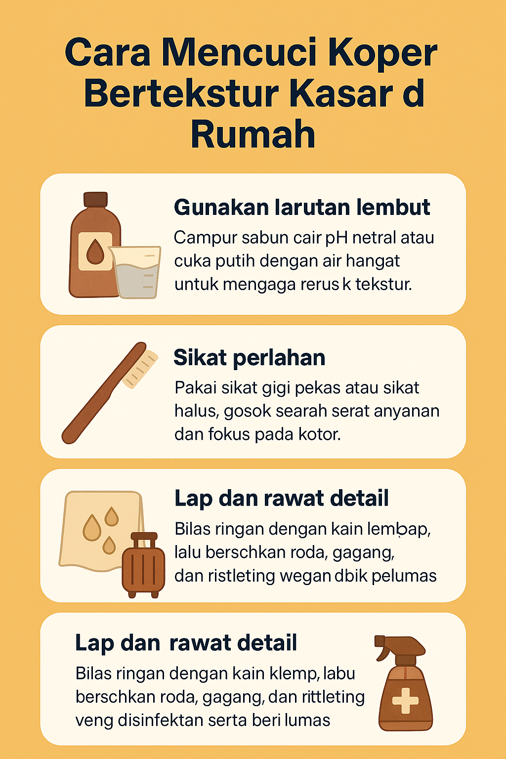 Cara Mencuci Koper Bertekstur Kasar di Rumah