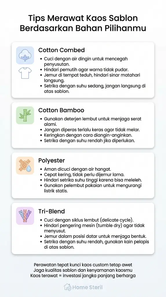 Tips Merawat Kaos Sablon Berdasarkan Bahan Pilihanmu