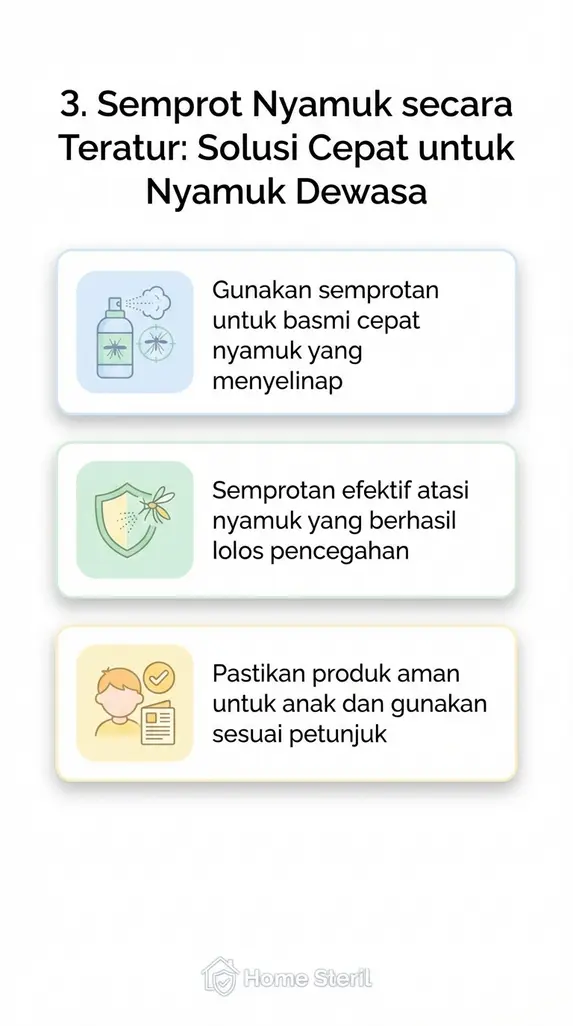 3. Semprot Nyamuk secara Teratur: Solusi Cepat untuk Nyamuk Dewasa