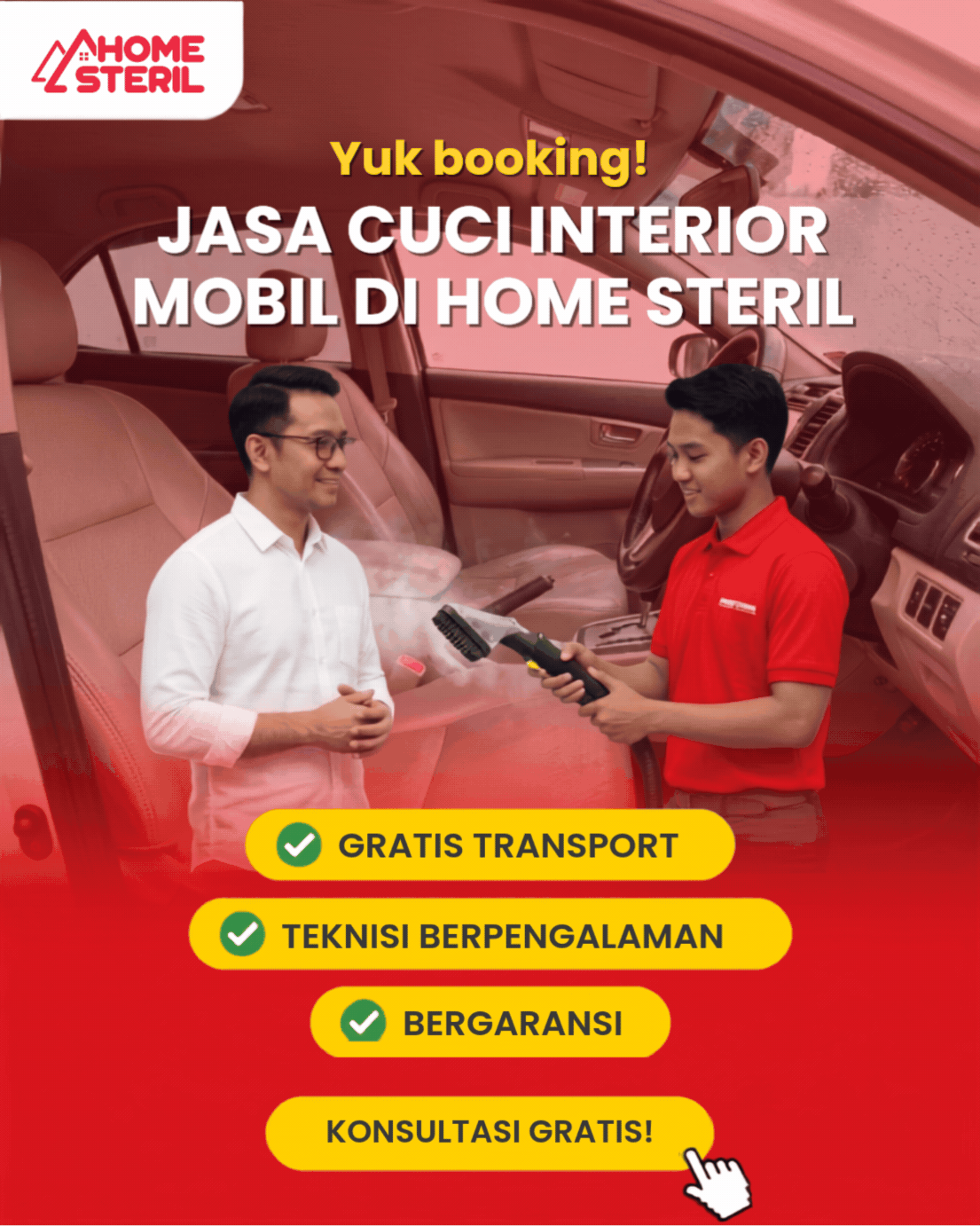 Jasa Cuci Interior Mobil di Homesteril.com