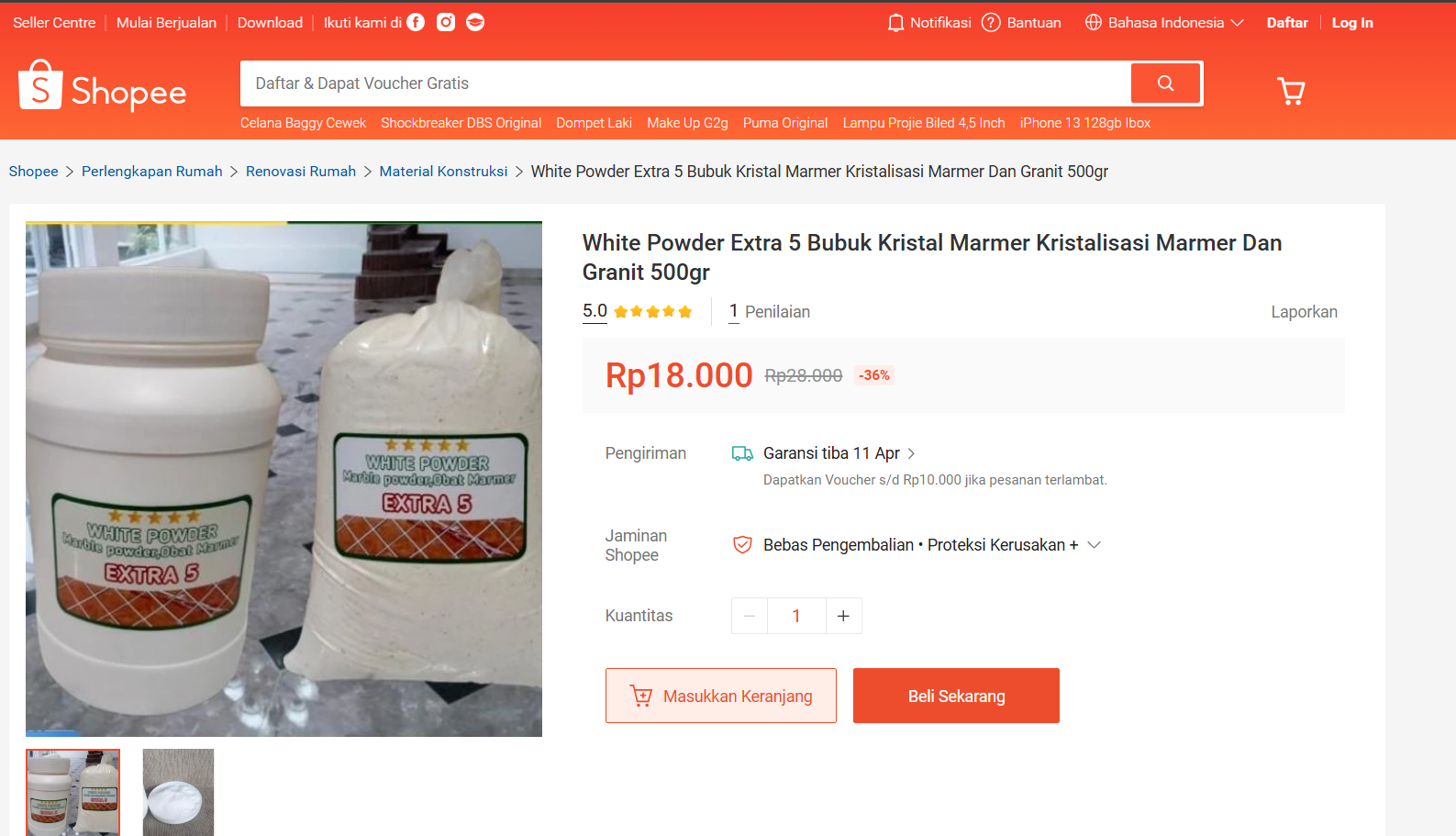 4. Extra Five / 5X (Bubuk Kristal)