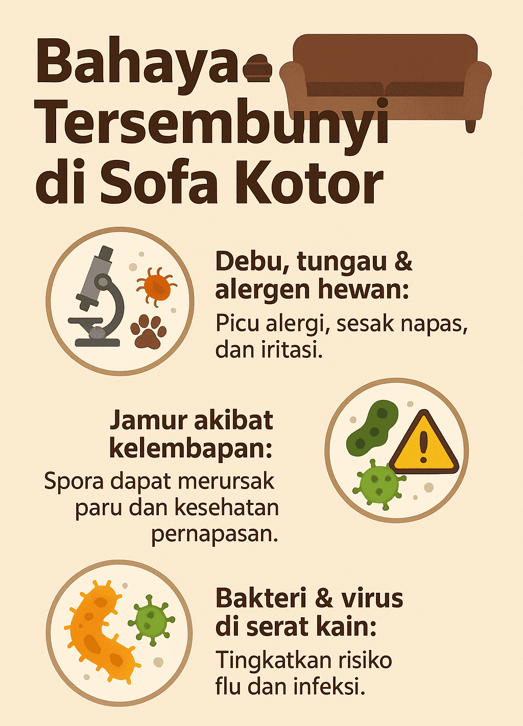 Infografik: Bahaya Tersembunyi di Sofa Kotor