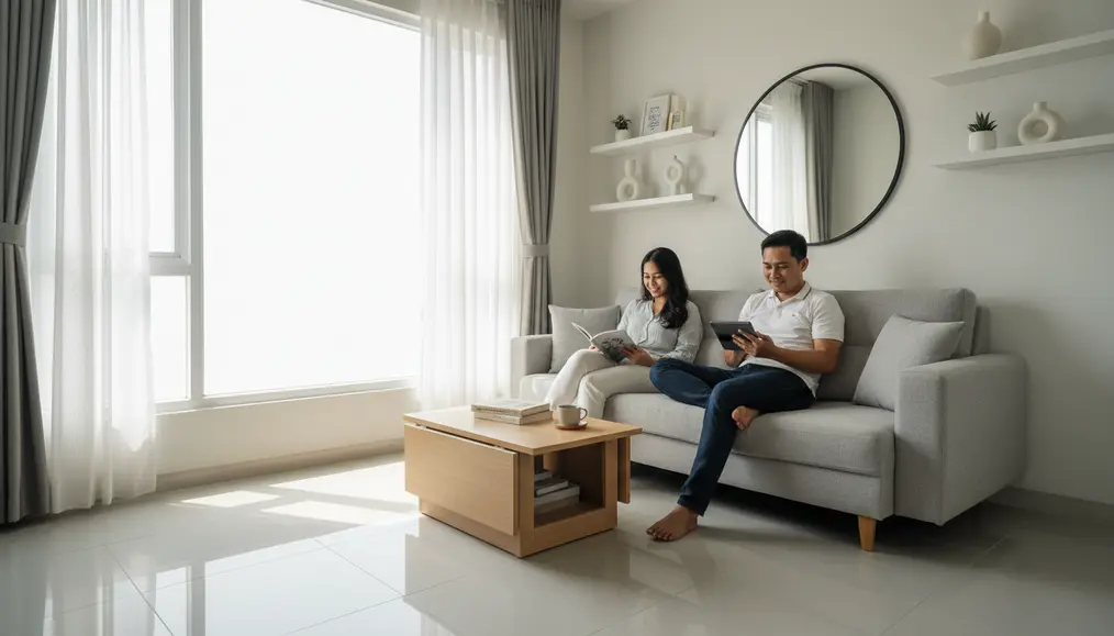 Maksimalisasi Ruang di Desain Interior Ruang Keluarga Rumah Minimalis Type 36