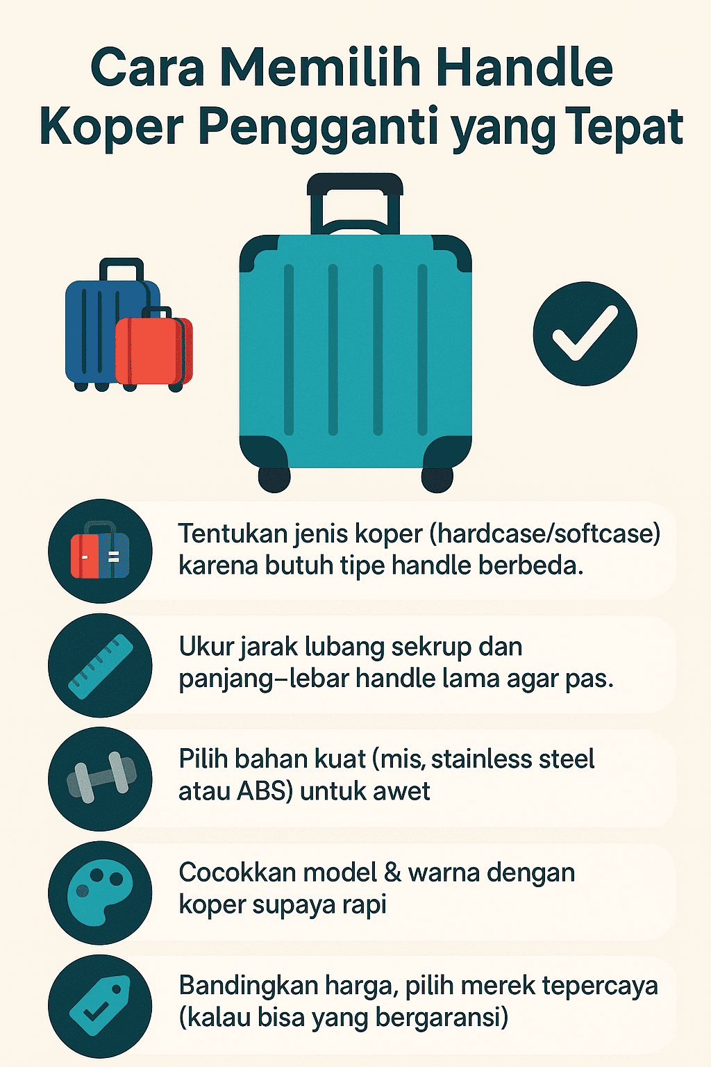 Cara Memilih Handle Koper Pengganti yang Tepat