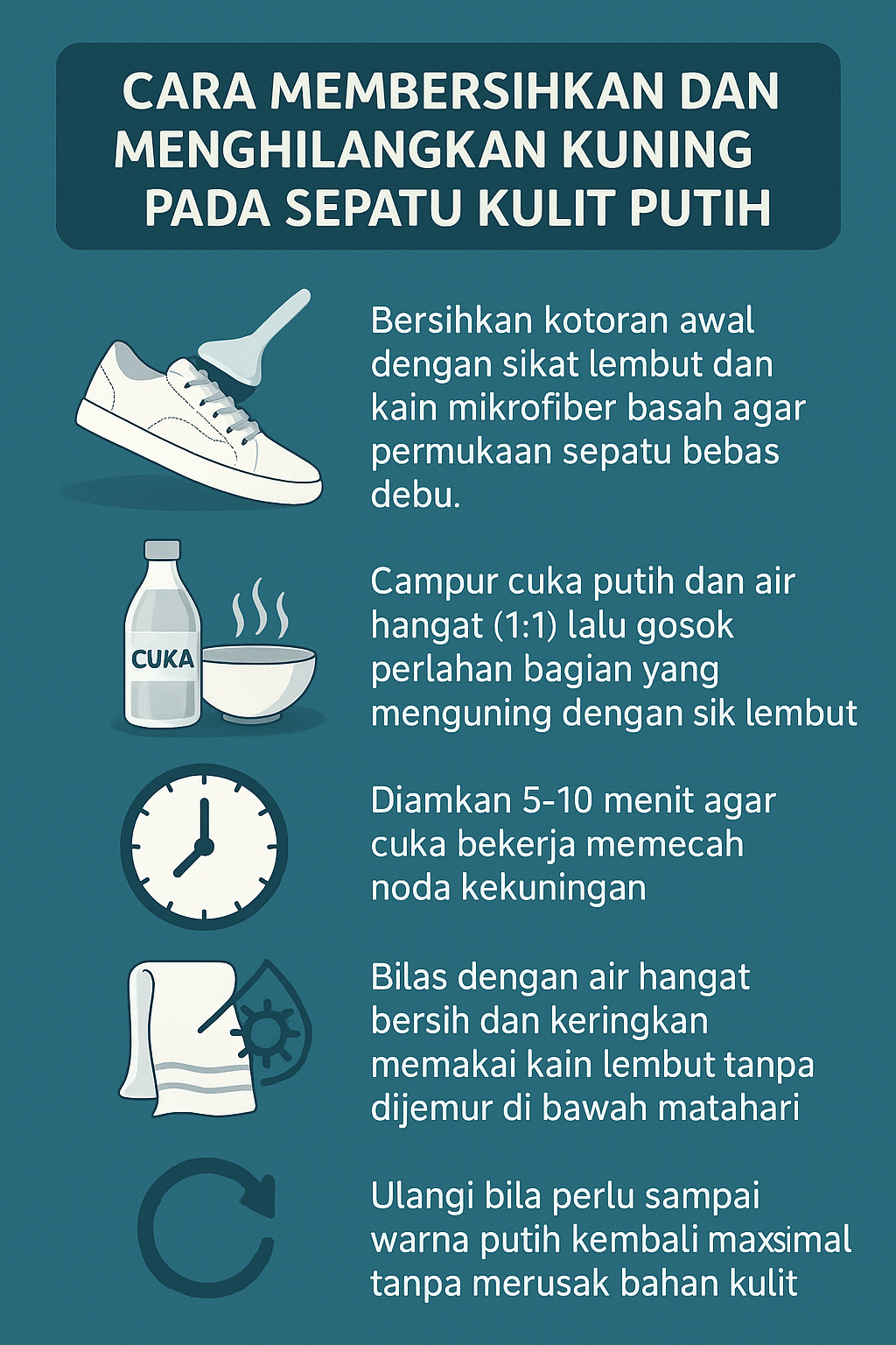 Cara Membersihkan dan Menghilangkan Kuning pada Sepatu Kulit Putih