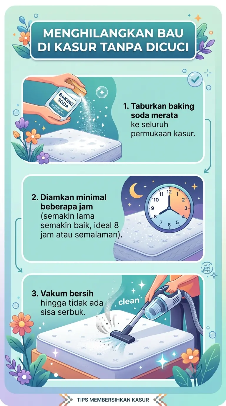 Infografik : Menghilangkan Bau di Kasur Tanpa Dicuci