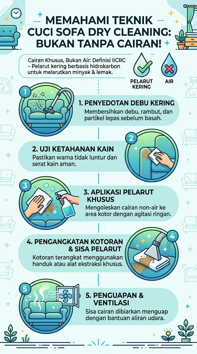 Infogrfaik : Memahami Teknik Cuci Sofa Dry Cleaning : Bukan Tanpa Cairan!