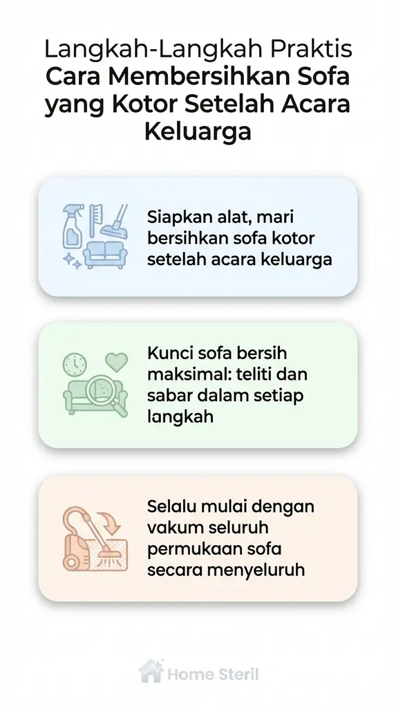 Langkah-Langkah Praktis Cara Membersihkan Sofa yang Kotor Setelah Acara Keluarga