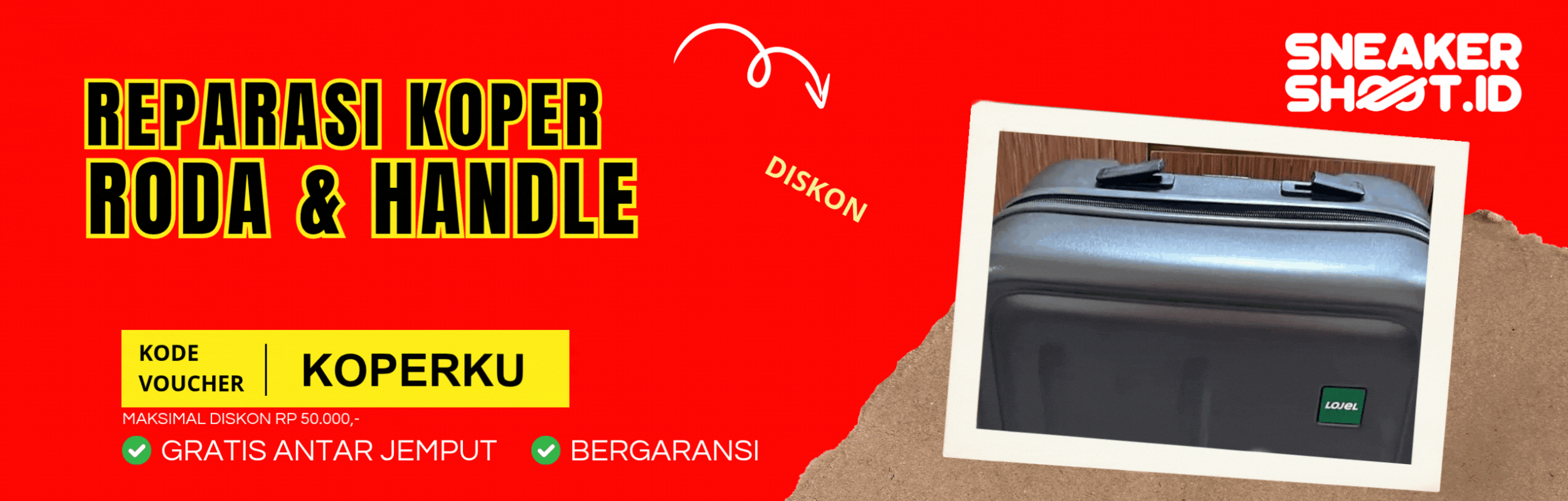 diskon reparasi koper murah