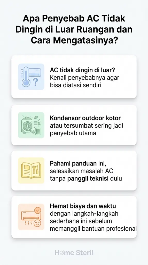 Apa Penyebab AC Tidak Dingin di Luar Ruangan dan Cara Mengatasinya?