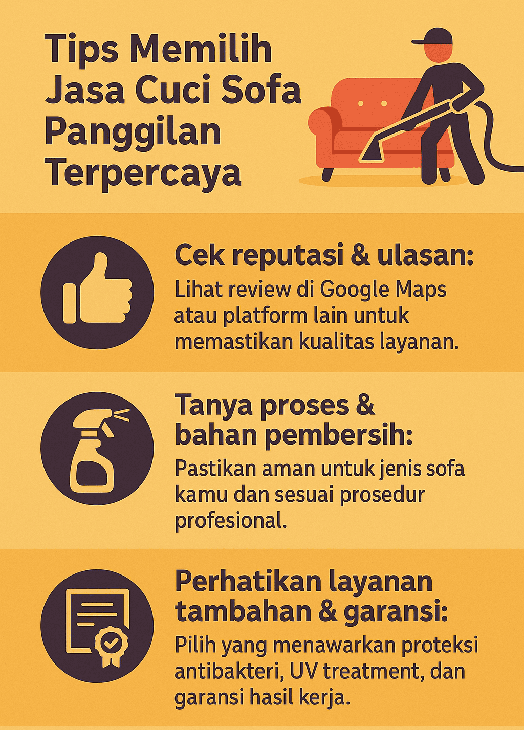 Infografik: Tips Memilih Jasa Cuci Sofa Panggilan yang Terpercaya
