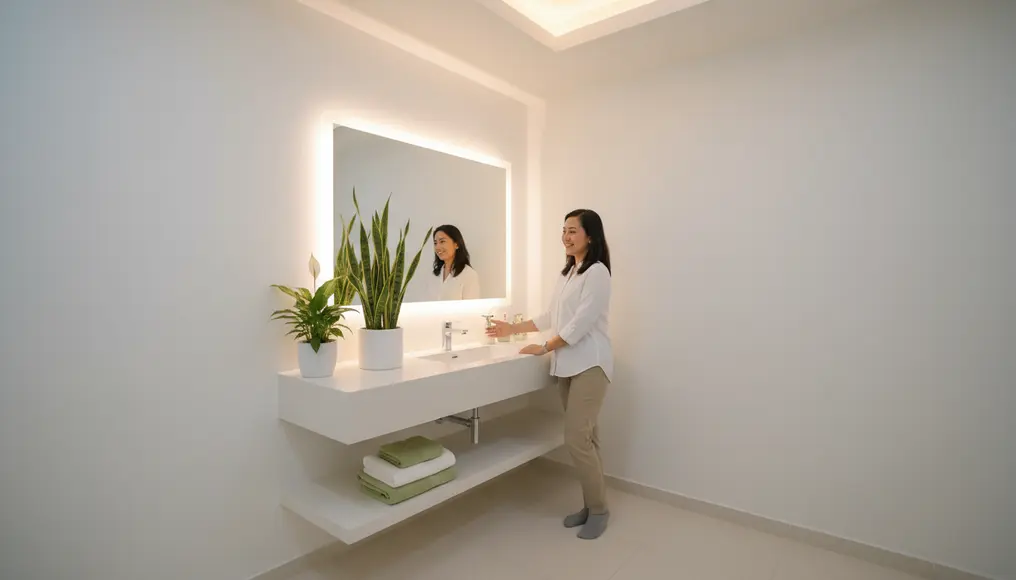 Strategi Pencahayaan Alami untuk Kamar Mandi Tanpa Jendela yang Sehat