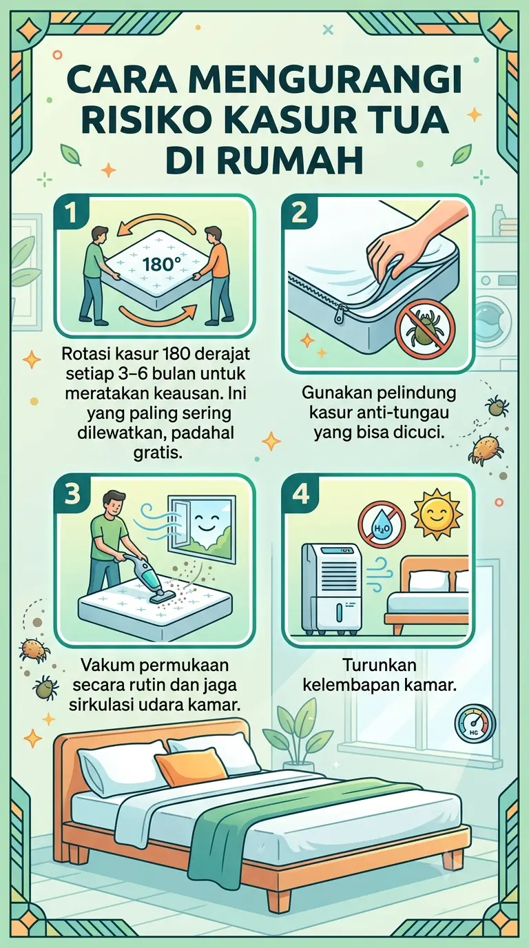 Infografik : Cara mengurangi risiko kasur tua di rumah