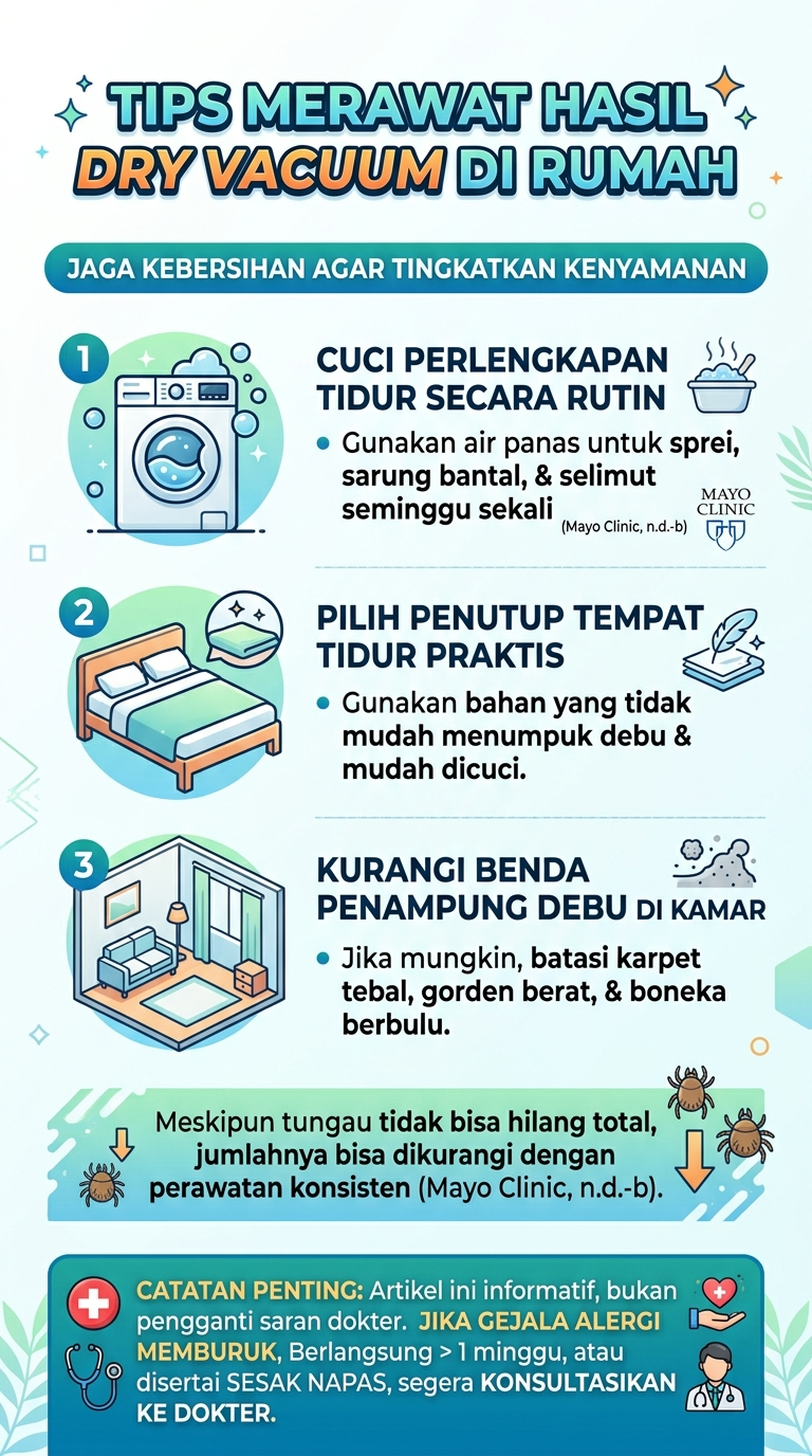 Infografik : Tips Merawat Hasil Dry Vacuum Di Rumah