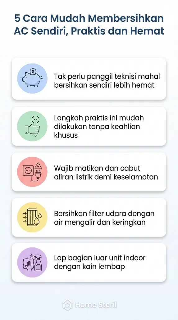 5 Cara Mudah Membersihkan AC Sendiri, Praktis dan Hemat