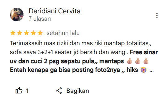 Testimoni Pelanggan Laundry Sepatu Home Steril