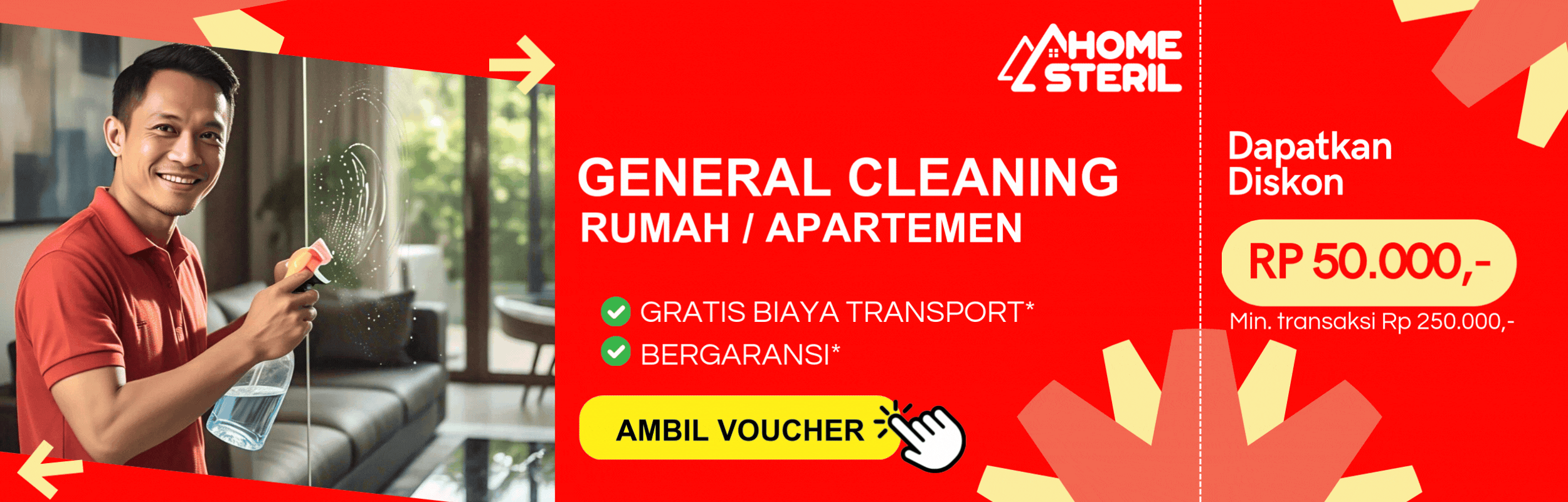 Promo Jasa Bersih bersih rumah di home-steril.com
