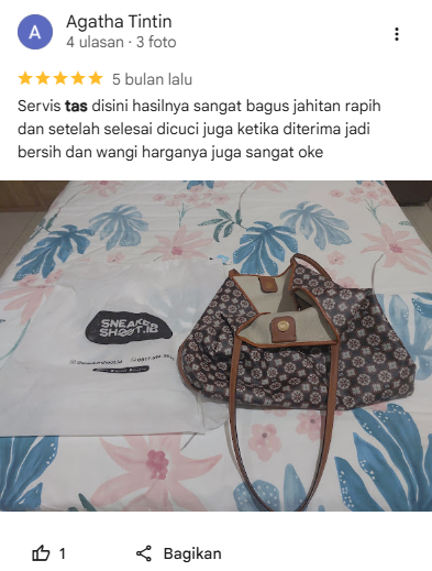 Testimoni Pelanggan Reparasi Tas di Sneakershoot