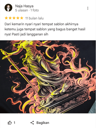 Review Pelanggan dr-tone.art (Vendor Sablon Kaos Terpercaya)