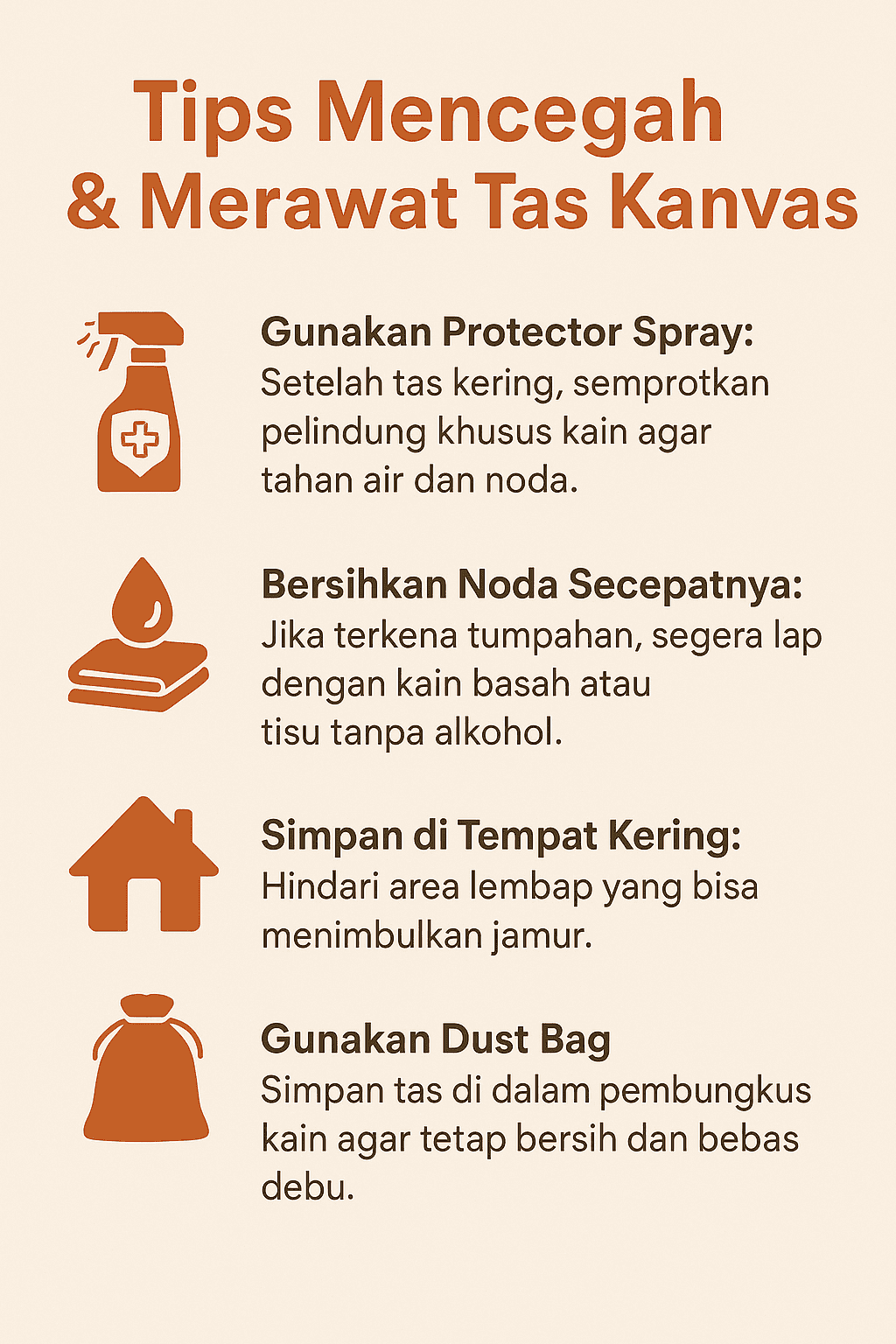 Pencegahan dan Perawatan Rutin untuk Tas Kanvas