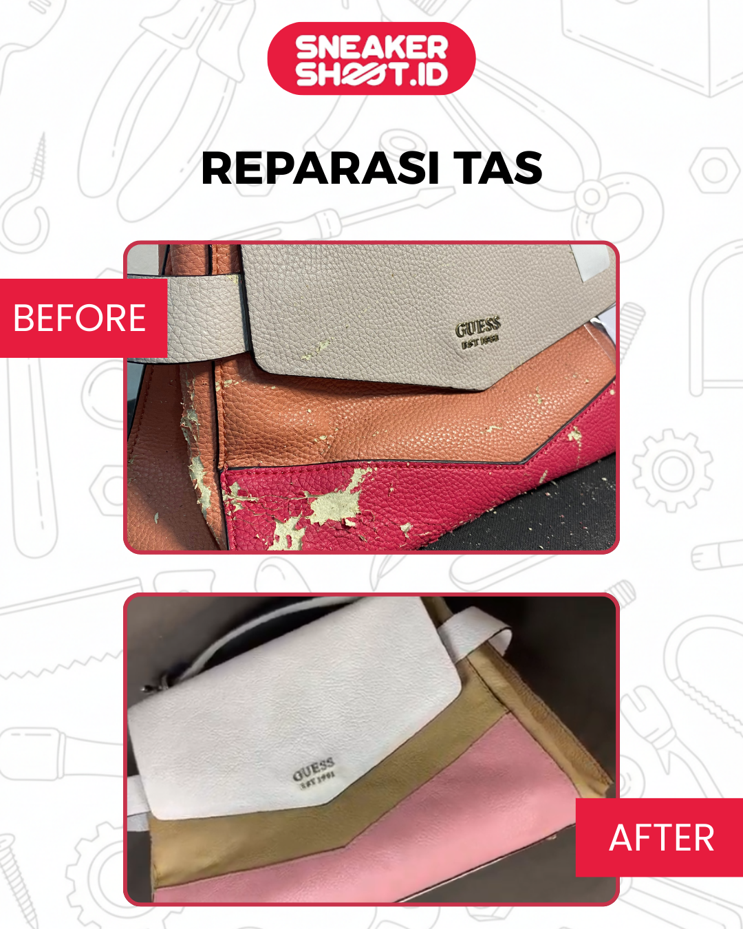 Before dan After Reparasi Tas di sneakershoot.id