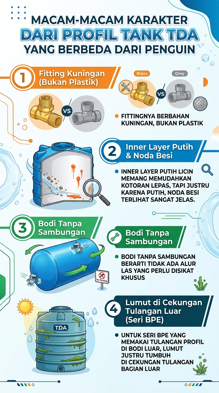 Infografik : Macam - macam Karakter dari Profil Tank TDA yang Berbeda dari Penguin