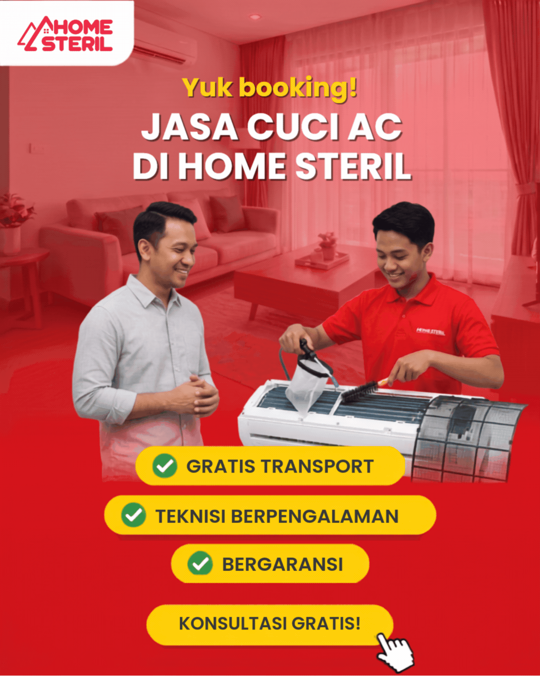 Jasa Cuci AC di Homesteril.com