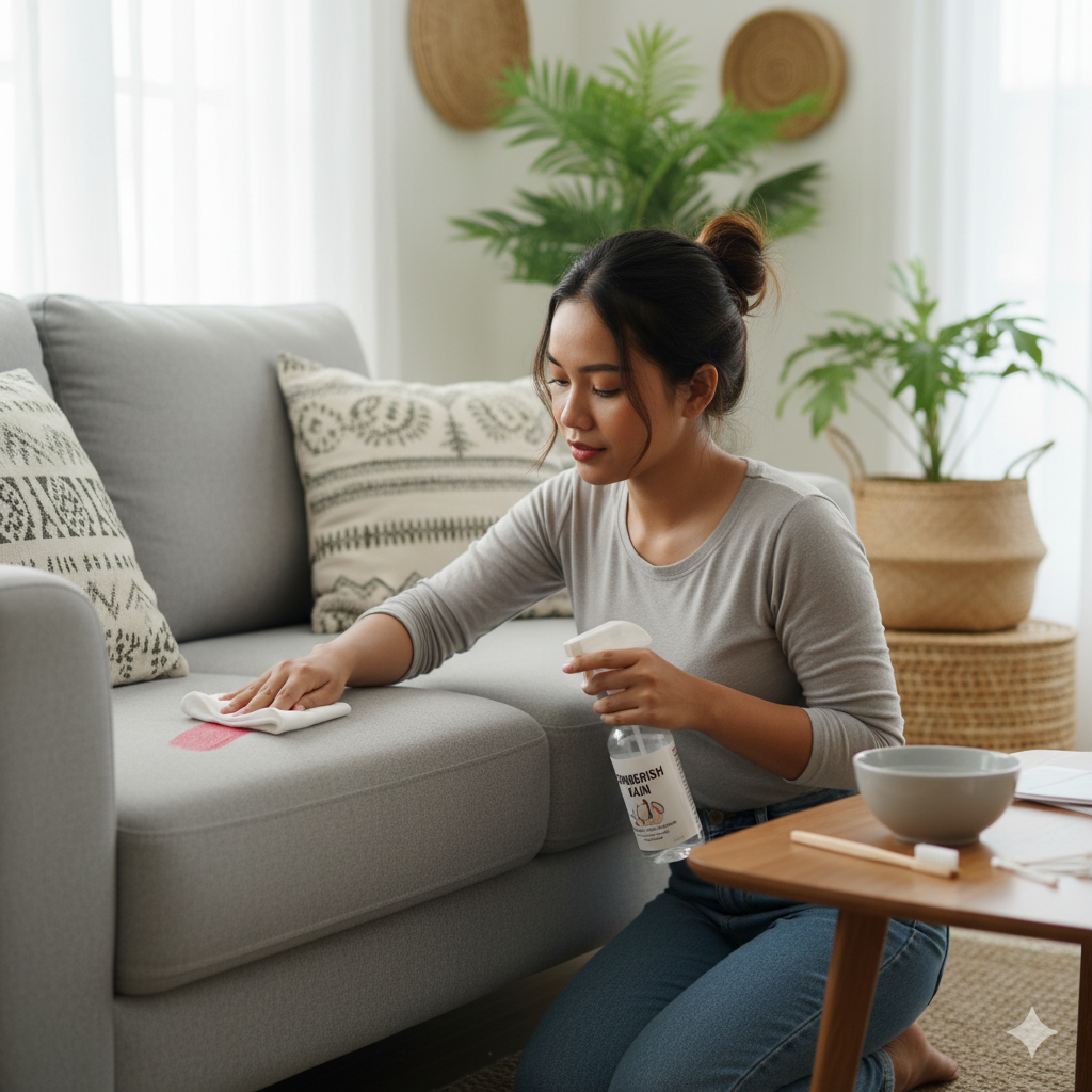 Tips Membersihkan Noda Lipstik di Sofa