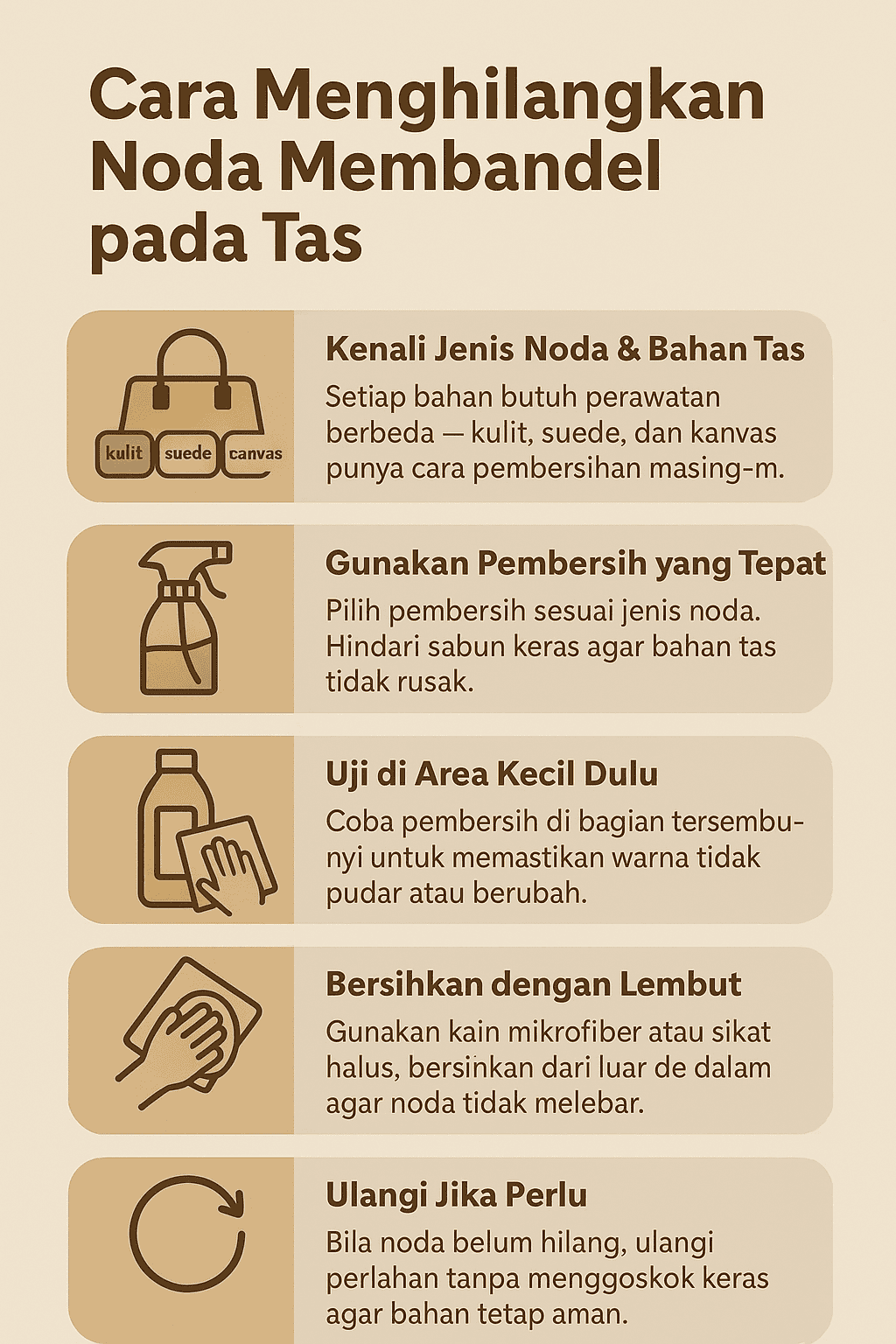 Cara Menghilangkan Noda Membandel pada Tas