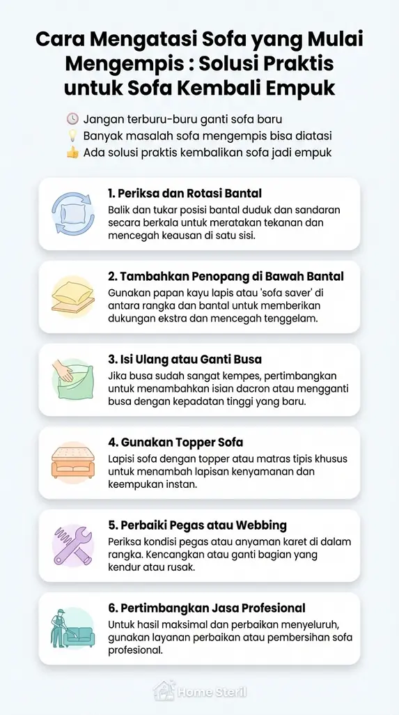 Cara Mengatasi Sofa yang Mulai Mengempis : Solusi Praktis untuk Sofa Kembali Empuk