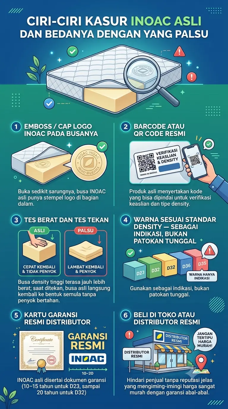 Infografik : Ciri-Ciri Kasur INOAC Asli dan Bedanya dengan yang Palsu