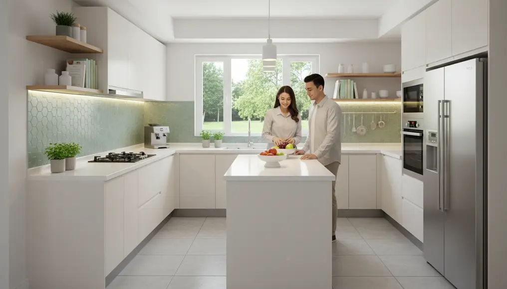 Studi Kasus: Desain Kitchen Set Letter U dengan Island untuk Dapur 3x4 Meter