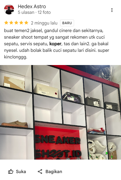 Rating dan Review Pelanggan untuk Jasa Cuci Koper Berpengalaman Sneakershoot