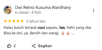 Review Pelanggan untuk Jasa Laundry Tas
