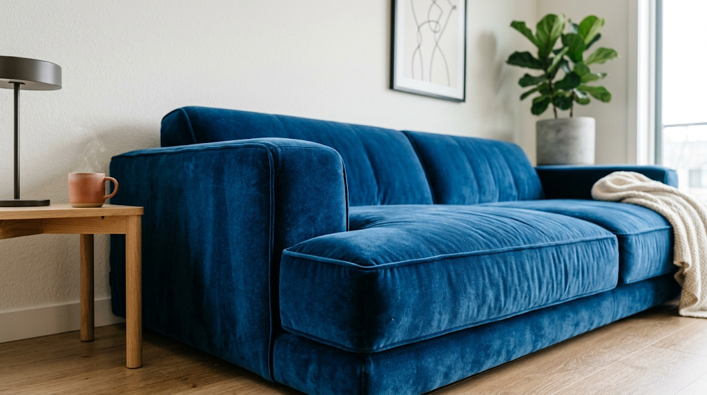 4. Sofa Beludru: Kemewahan Lembut yang Sensitif