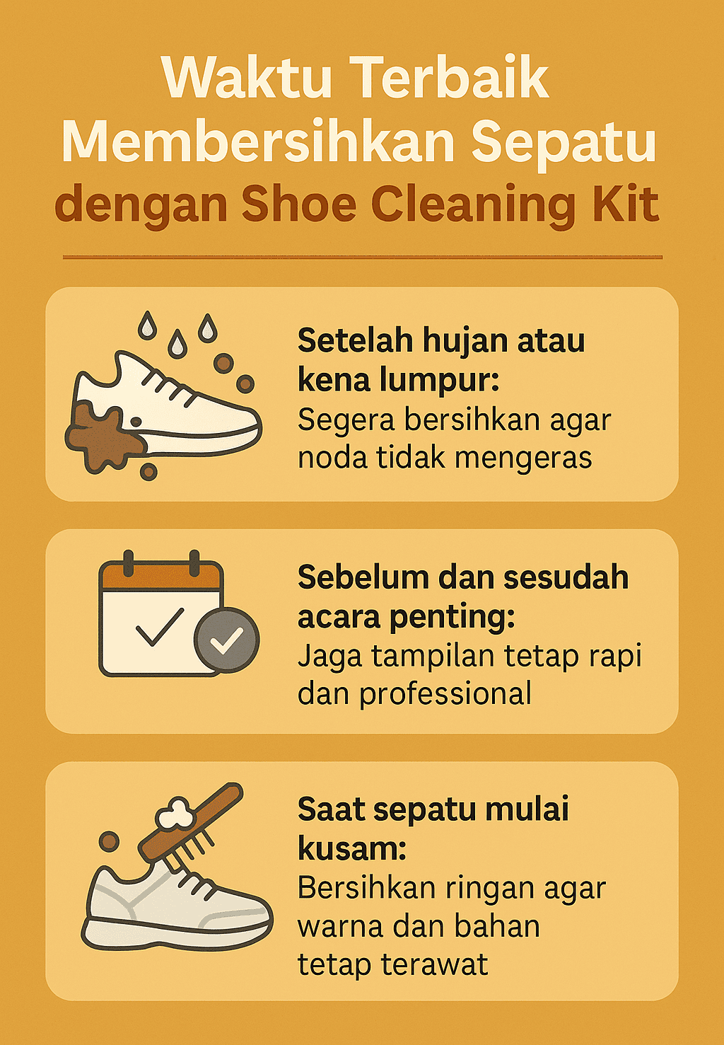 Infografik: Waktu Terbaik Membersihkan Sepatu dengan Shoe Cleaning Kit