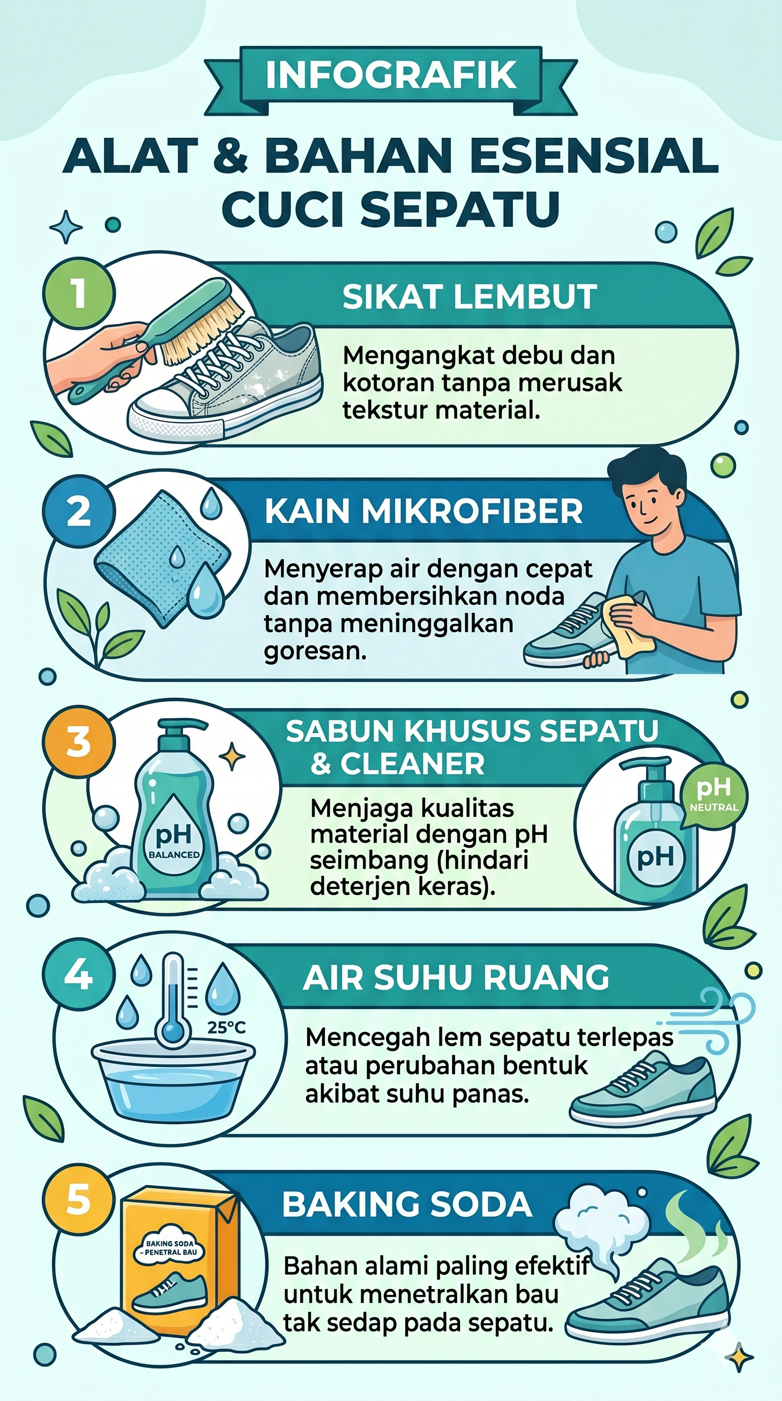 Alat dan Bahan Esensial untuk Mencuci Sepatu Olahraga
