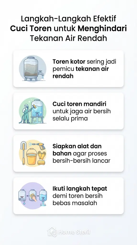 Langkah-Langkah Efektif Cuci Toren untuk Menghindari Tekanan Air Rendah