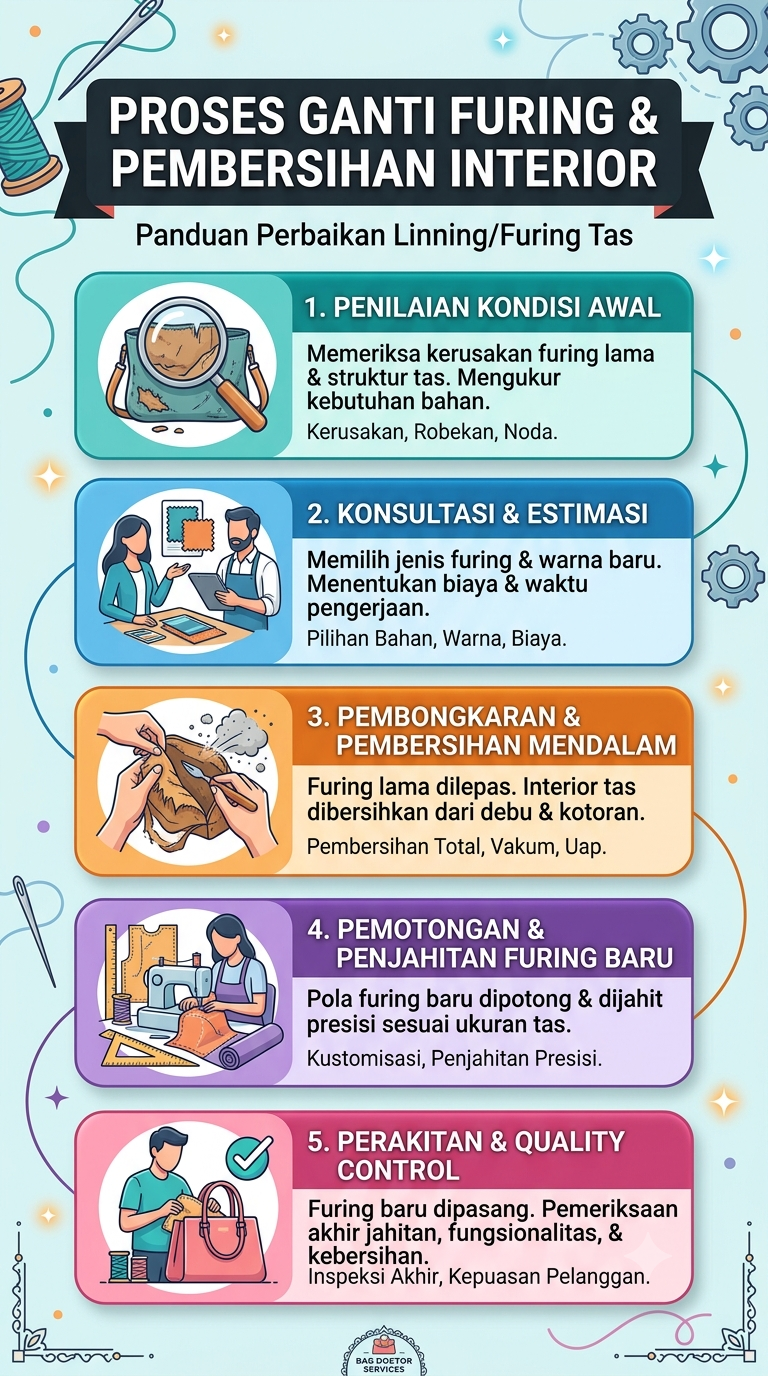 Infografik : Proses ganti furing & pembersihan interior