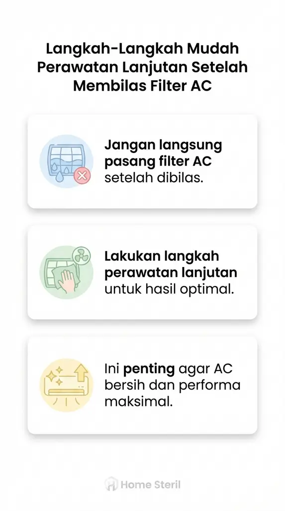 Langkah-Langkah Mudah Perawatan Lanjutan Setelah Membilas Filter AC