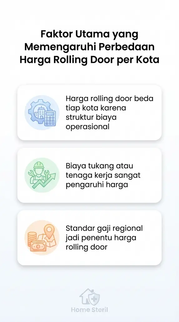 Faktor Utama yang Memengaruhi Perbedaan Harga Rolling Door per Kota